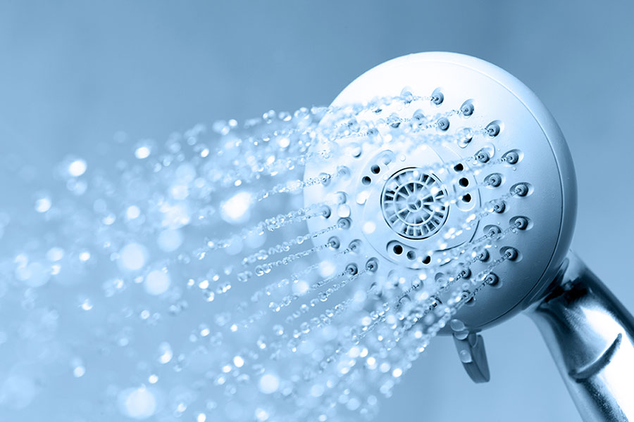 Water coming out of shower head